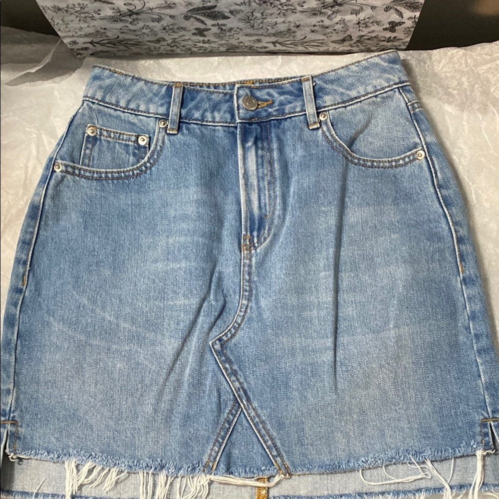 Dynamite Light Blue Denim Mini Skirt